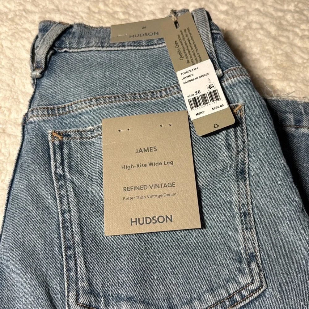 NWT Hudson Size 26 Women's James High Rise Wide Leg Jeans: Caribbean Breeze - Picture 7 of 16